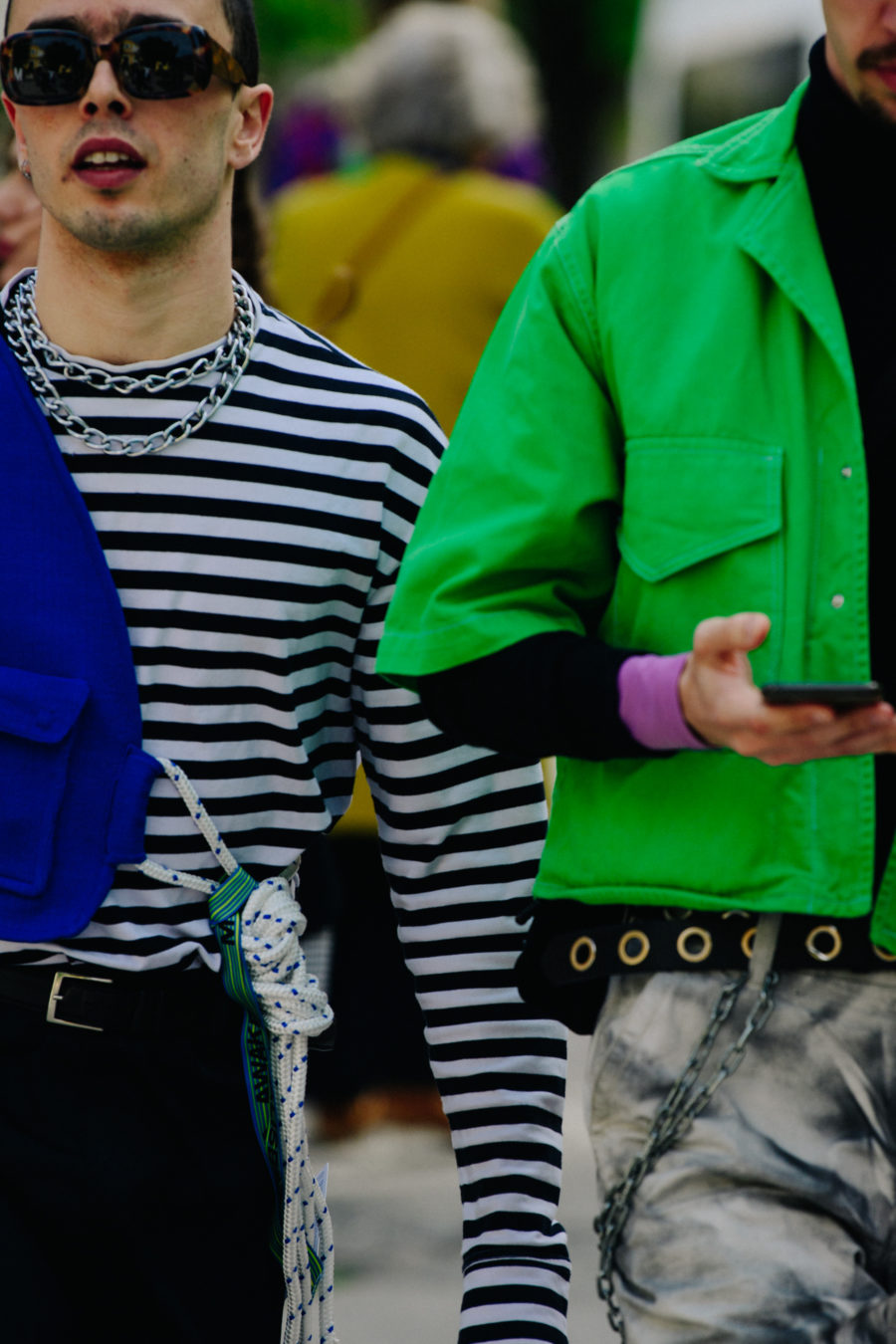 Man wearing striped shirt