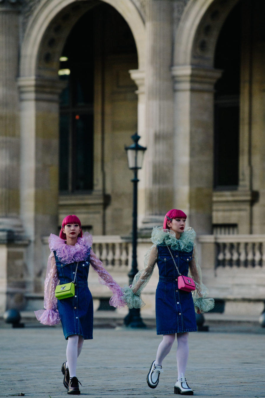 Twins with pink hair