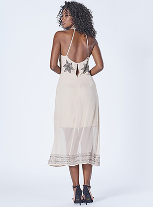 Liz Santos Embroidered Midi Dress by Colcci - Back View